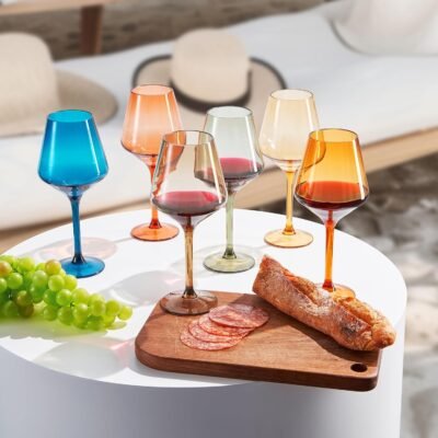 Plastic Crystal Shatterproof Stem Wine Glasses