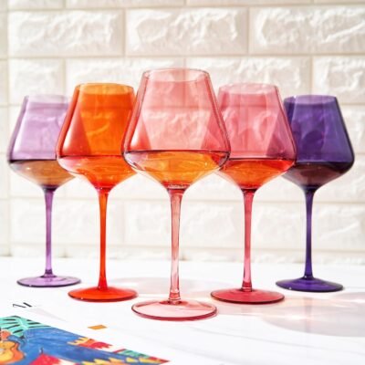 Sunset Crystal Wine Glass Set